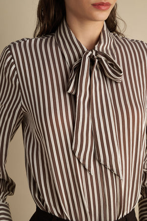 Striped Shirt With Tie
