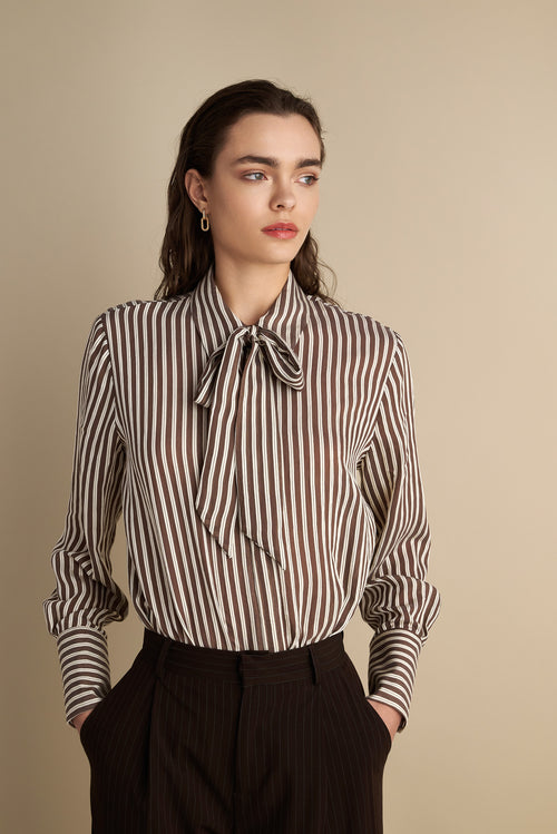 Striped Shirt With Tie