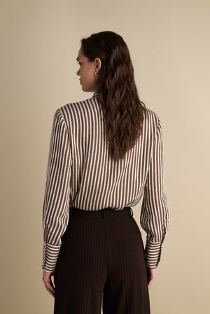 Striped Shirt With Tie