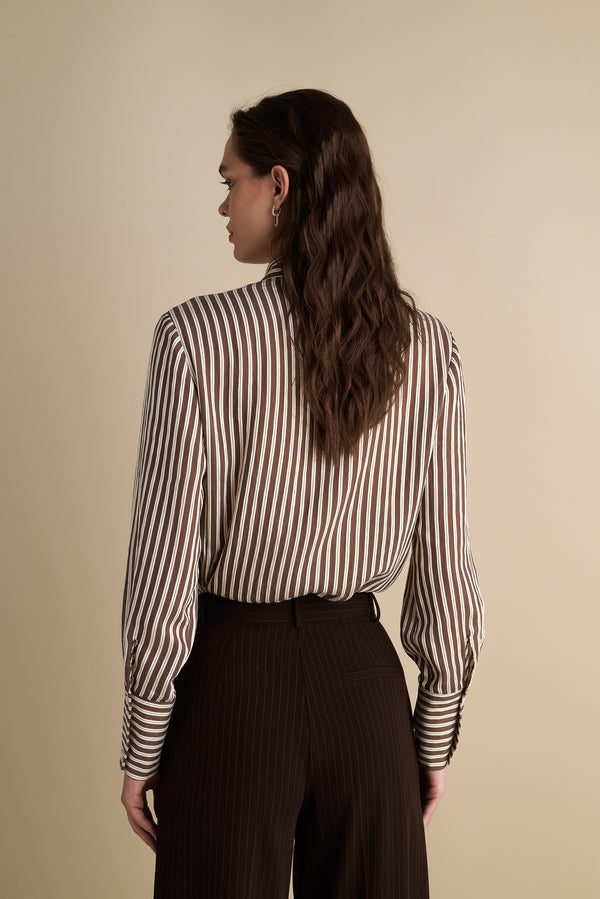 Striped Shirt With Tie