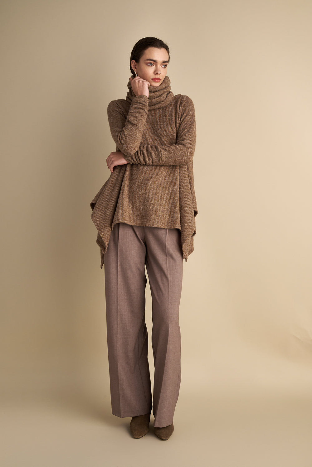 Knitted Mohair Top With Detachable Neck Warmer