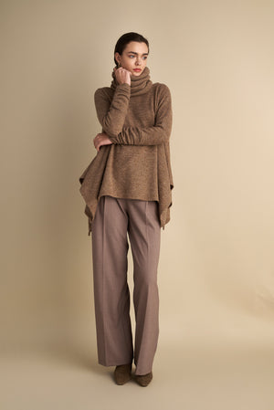 Knitted Mohair Top With Detachable Neck Warmer