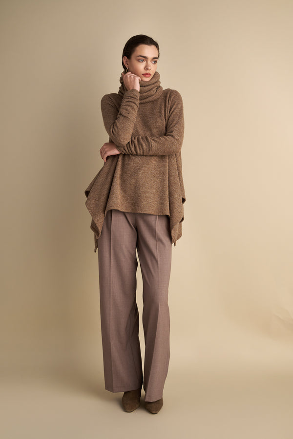 Knitted Mohair Top With Detachable Neck Warmer