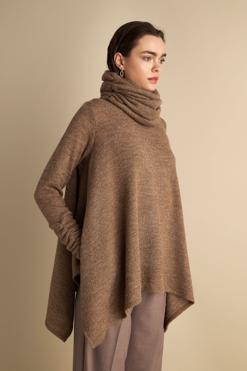 Knitted Mohair Top With Detachable Neck Warmer