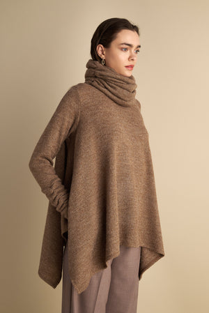Knitted Mohair Top With Detachable Neck Warmer