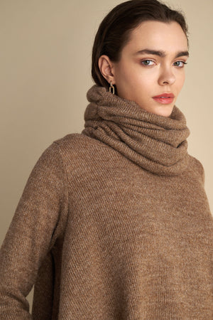 Knitted Mohair Top With Detachable Neck Warmer