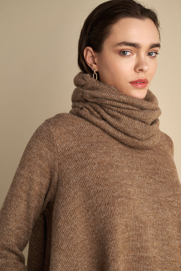 Knitted Mohair Top With Detachable Neck Warmer