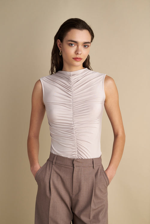 Rushed Short Sleeve Top Sand