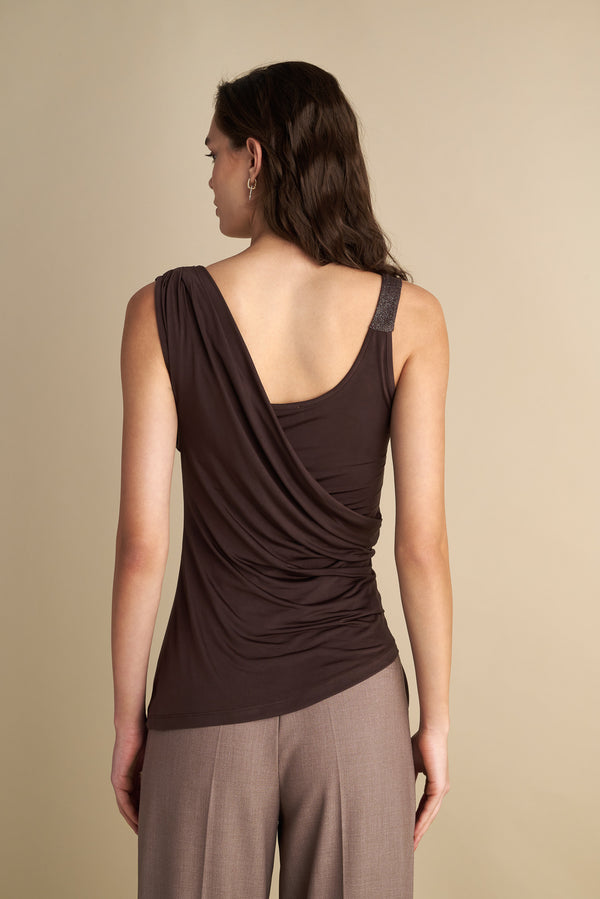 Double-layer Top with Details Espresso