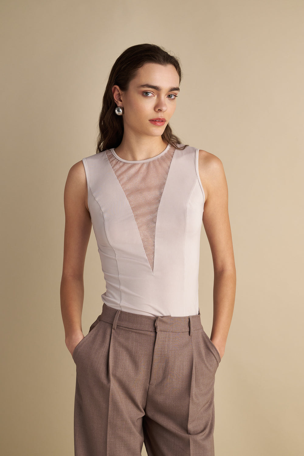 Sheer Panel Top Sand