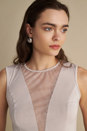 Sheer Panel Top Sand