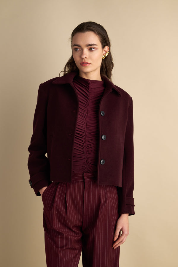 Mini Coat Jacket Burgundy