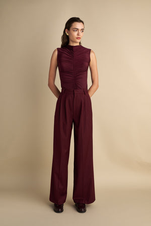 Rushed Short Sleeve Top Wine