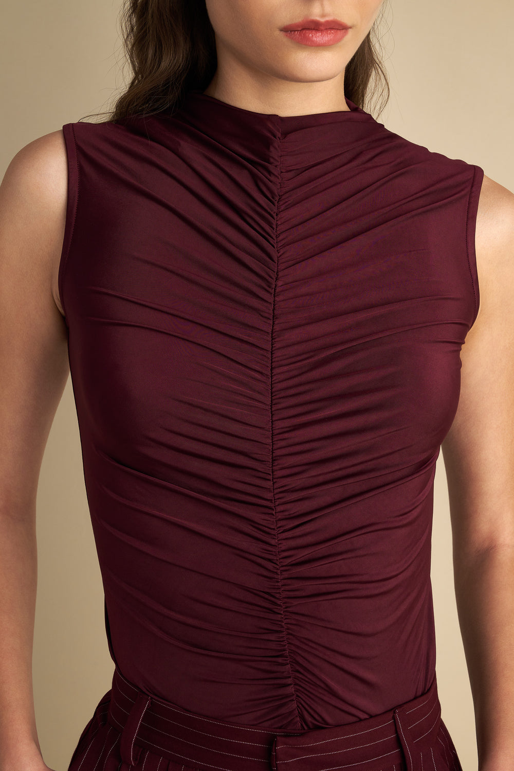 Rushed Short Sleeve Top Wine