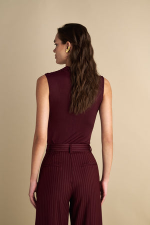 Rushed Short Sleeve Top Wine