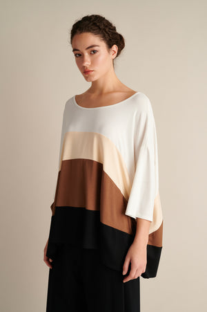 Oversize Τοπ με Αέρινη Γραμμή  Bamboo