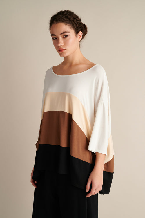 Oversize Τοπ με Αέρινη Γραμμή  Bamboo