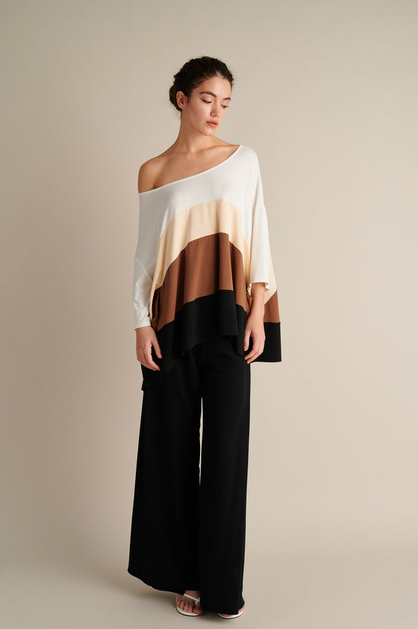Oversize Τοπ με Αέρινη Γραμμή  Bamboo