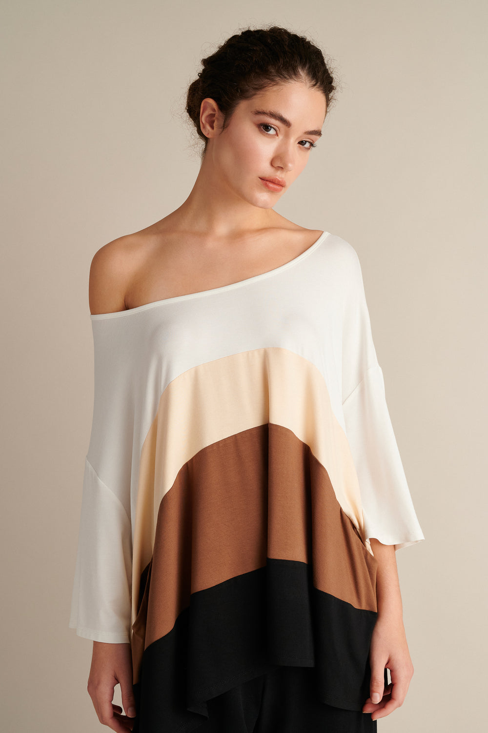 Oversize Τοπ με Αέρινη Γραμμή  Bamboo