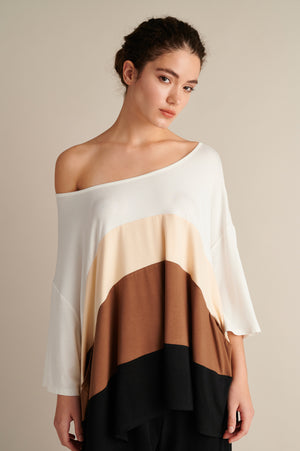 Oversize Τοπ με Αέρινη Γραμμή  Bamboo