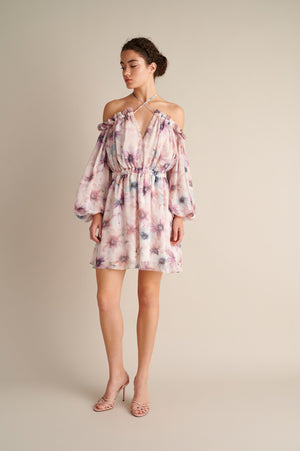 Off-the-Shoulder Floral Mini Dress