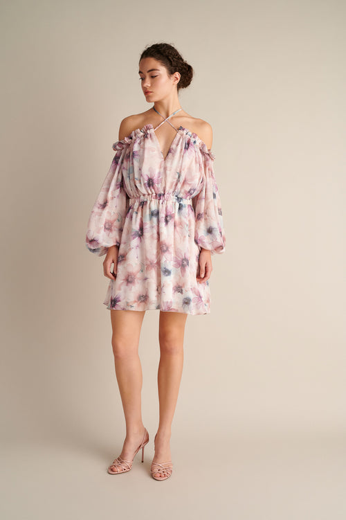 Off-the-Shoulder Floral Mini Dress