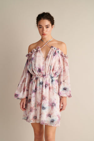 Off-the-Shoulder Floral Mini Dress