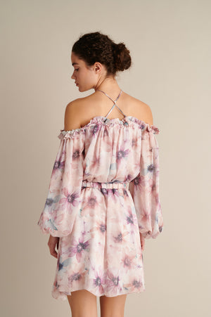 Off-the-Shoulder Floral Mini Dress