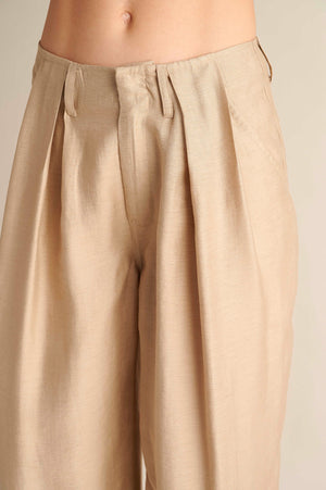 Linen Wide Leg Pants Beige