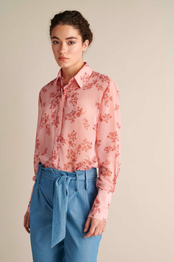 Denim Ruffle High-Waist Tapered Ankle Pants With Belt