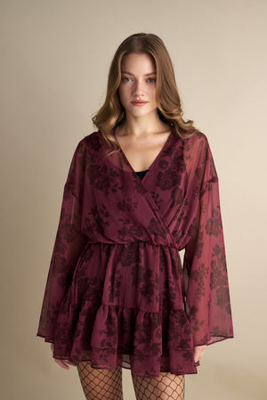 Wine & Dine Twilight Dress Burgundy