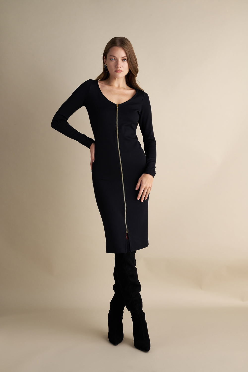Nocturnal Bodycon Midi Dress