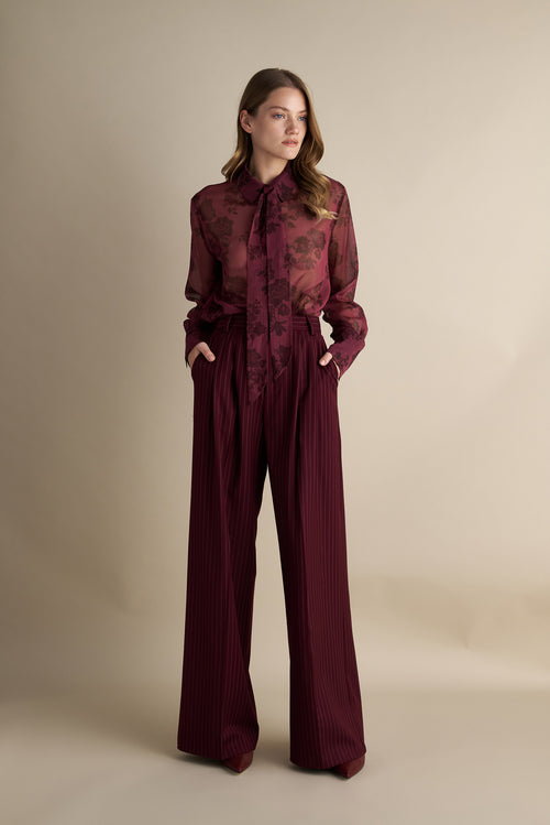Pinstripe Pants Burgandy