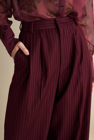Pinstripe Pants Burgandy