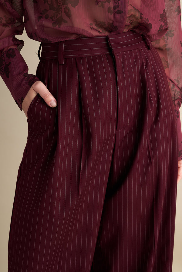 Pinstripe Pants Burgandy