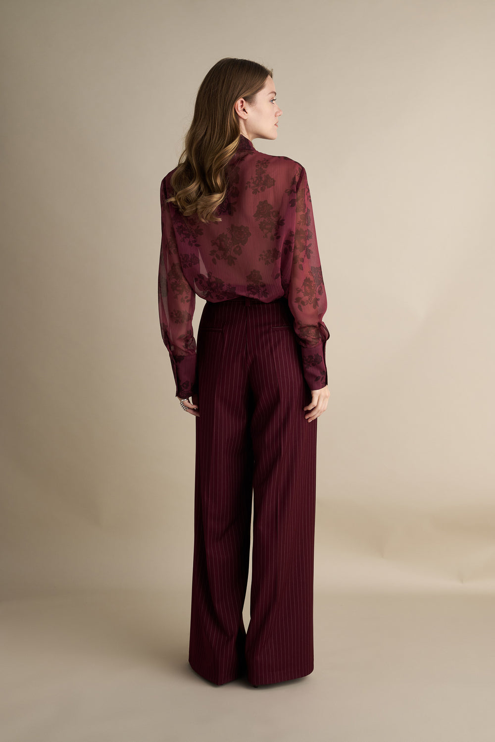 Pinstripe Pants Burgandy