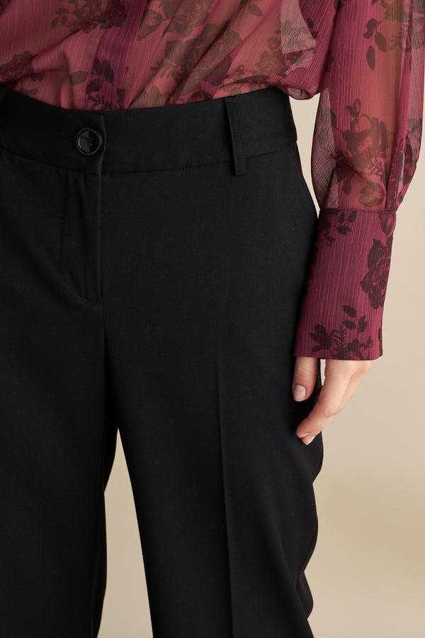 Low Rise Flare Trousers Black