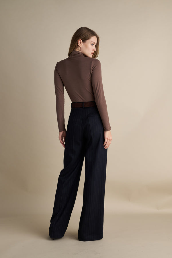 Pinstriped Trousers Navy