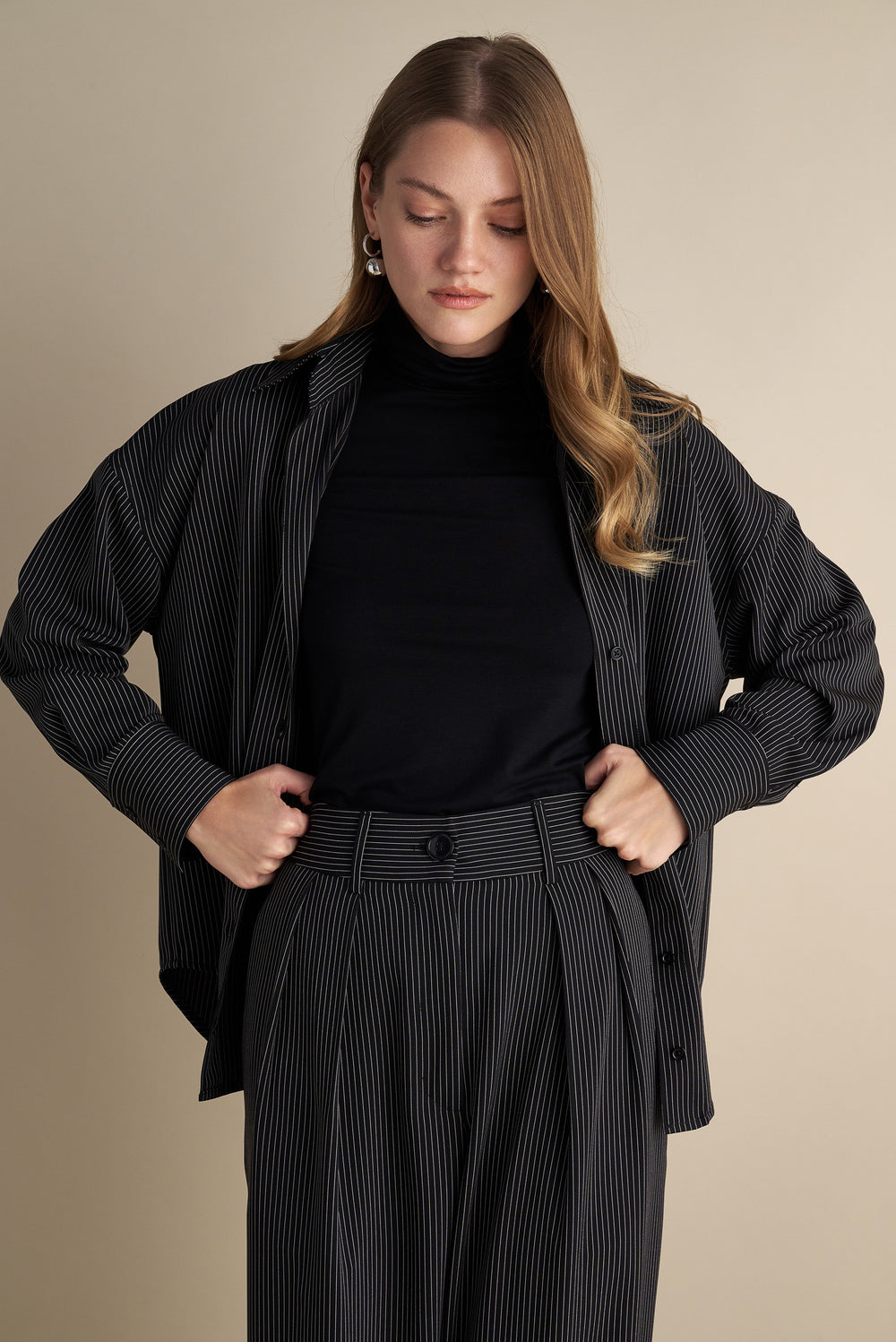 Pinstriped Oversize Shirt