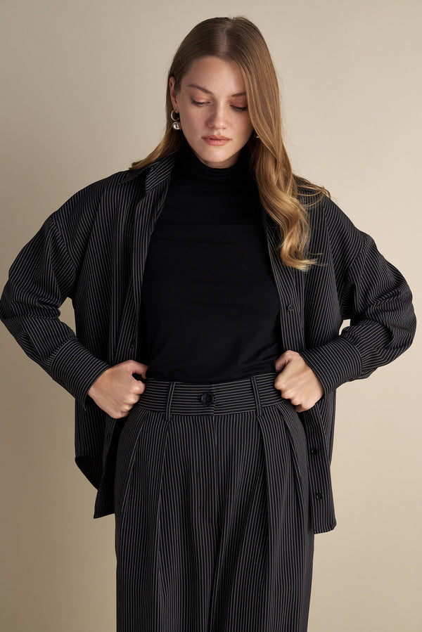 Pinstriped Oversize Shirt