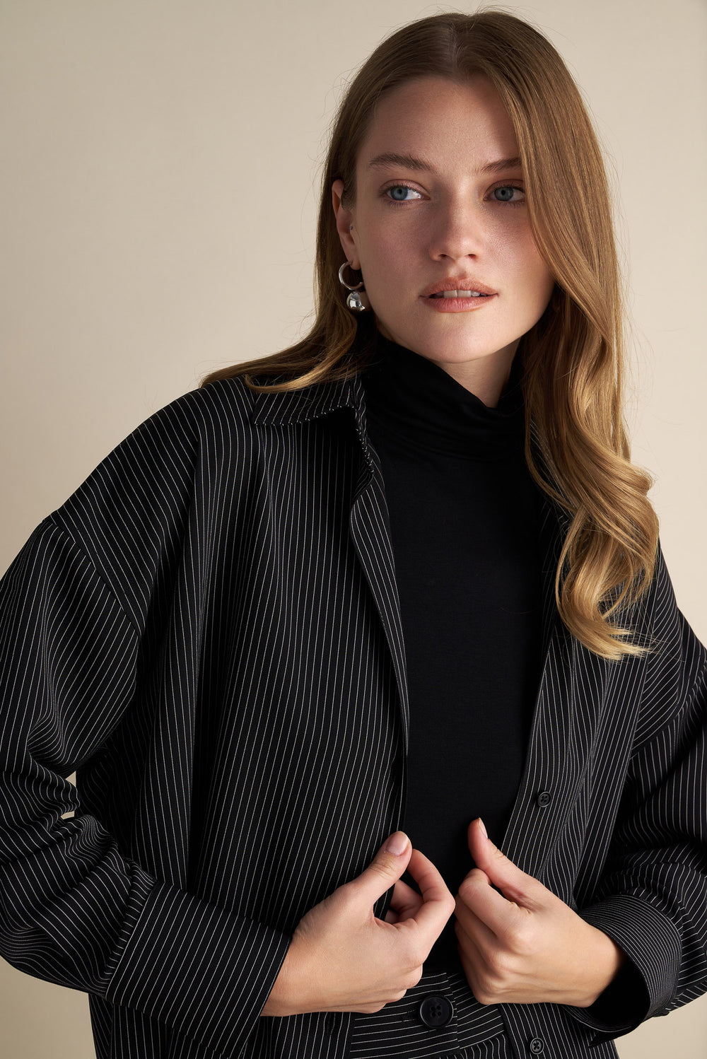 Pinstriped Oversize Shirt