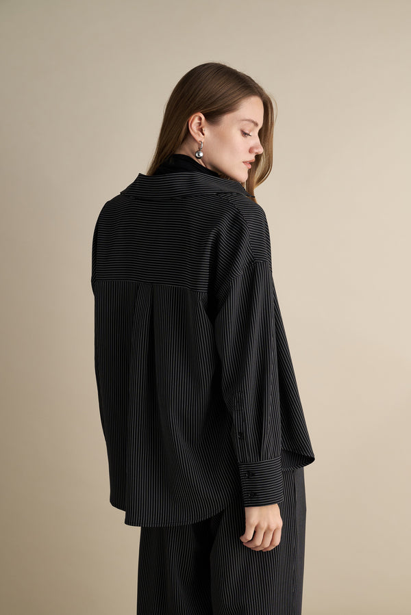 Pinstriped Oversize Shirt