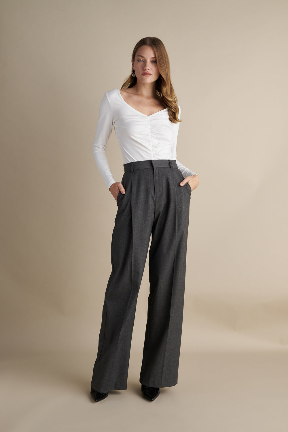 Wide Leg Trousers Grey