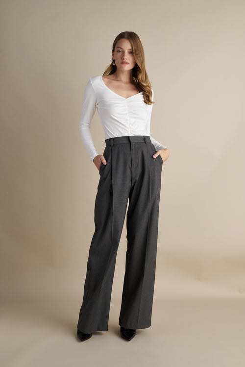 Wide Leg Trousers Grey