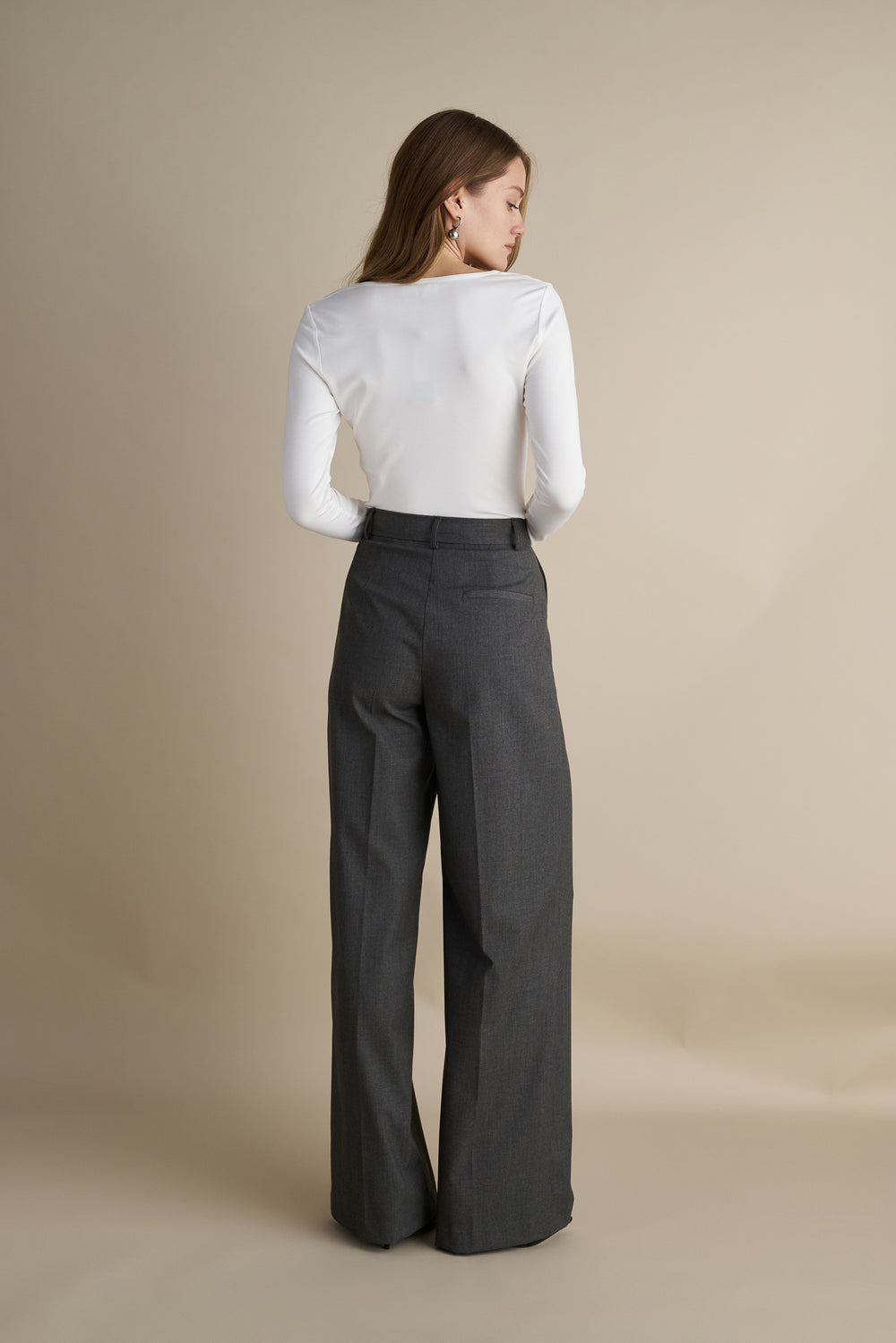 Wide Leg Trousers Grey