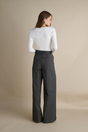 Wide Leg Trousers Grey