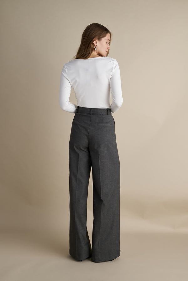 Wide Leg Trousers Grey
