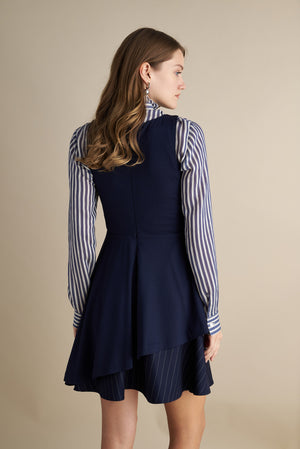 Peplum Layer Dress Navy