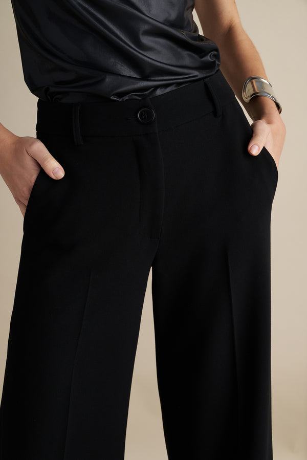 Straight-Cut Crepe Trousers