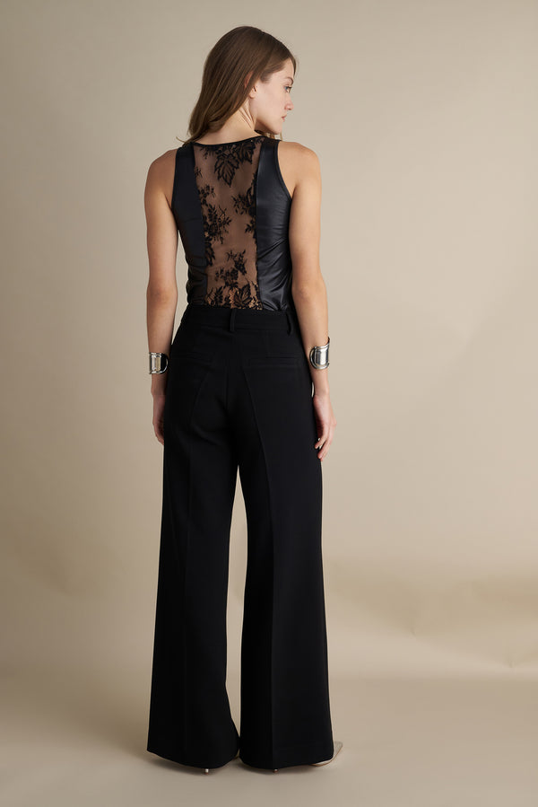Straight-Cut Crepe Trousers